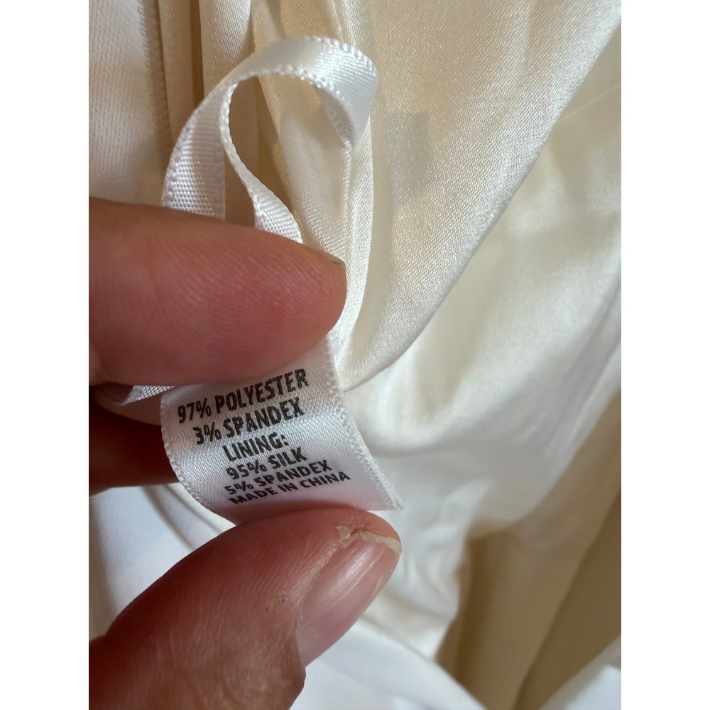 St. John Bianco White Twisted Halter Jumpsuit Size 12 NWT Engagement Bridal - Picture 9 of 14